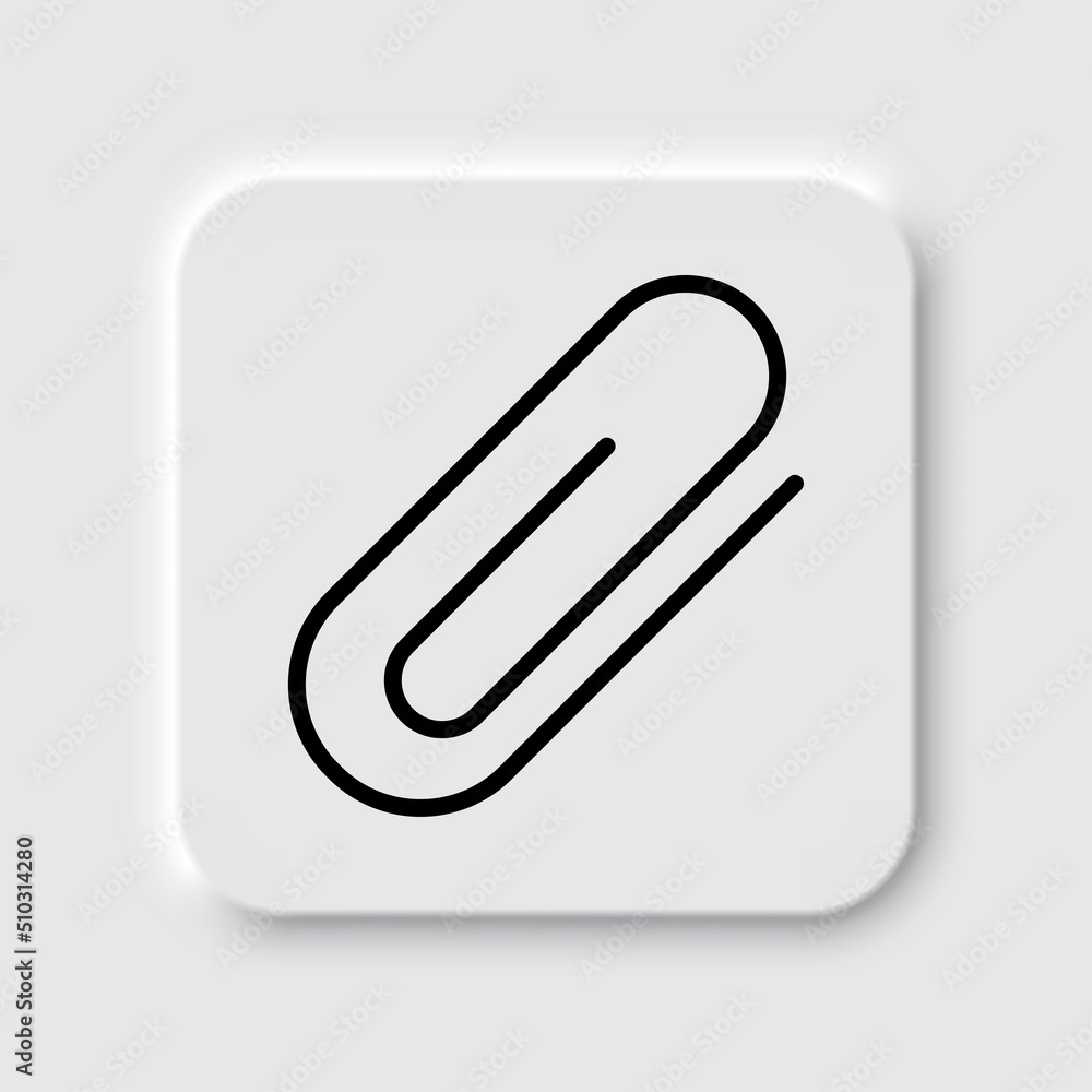 Clip simple icon vector. Flat design. Neumorphism design.ai Clip simple icon vector. Flat design. Neumorphism design.ai