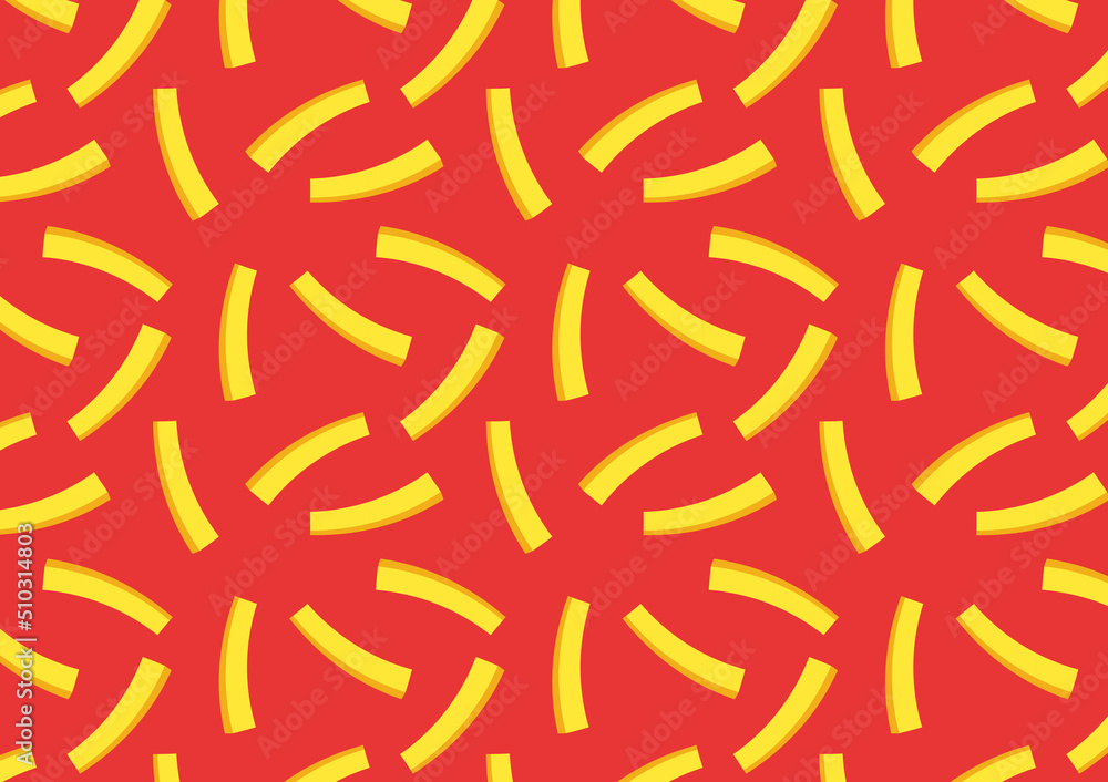 French fries patten. French fries vector pattern background. French fries fast food pattern on red background. French fries patten. French fries vector pattern background. French fries fast food pattern on red background.