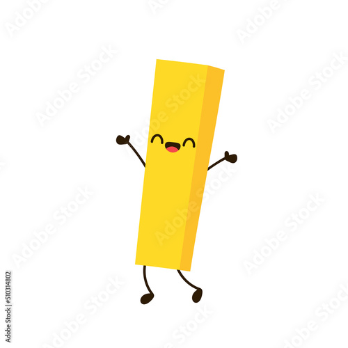 French fries cartoon vector. French fries mascot.