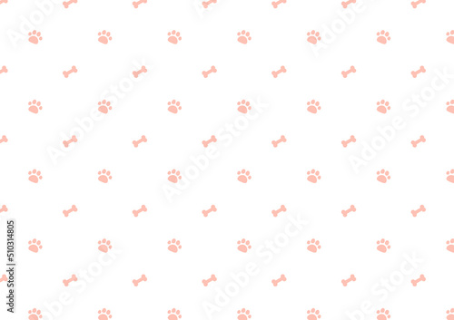 Dog Footprint pattern background. Footprint graphic. Pet outline.