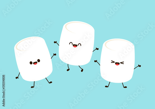 Marshmallow cartoon. marshmallow character design. Marshmallow vector.