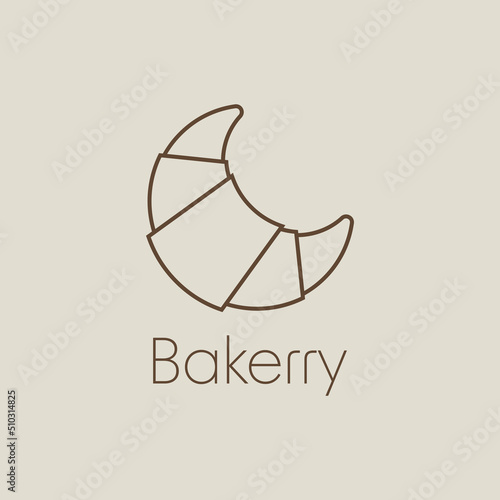Croissant logo vector. Bakery logo design.