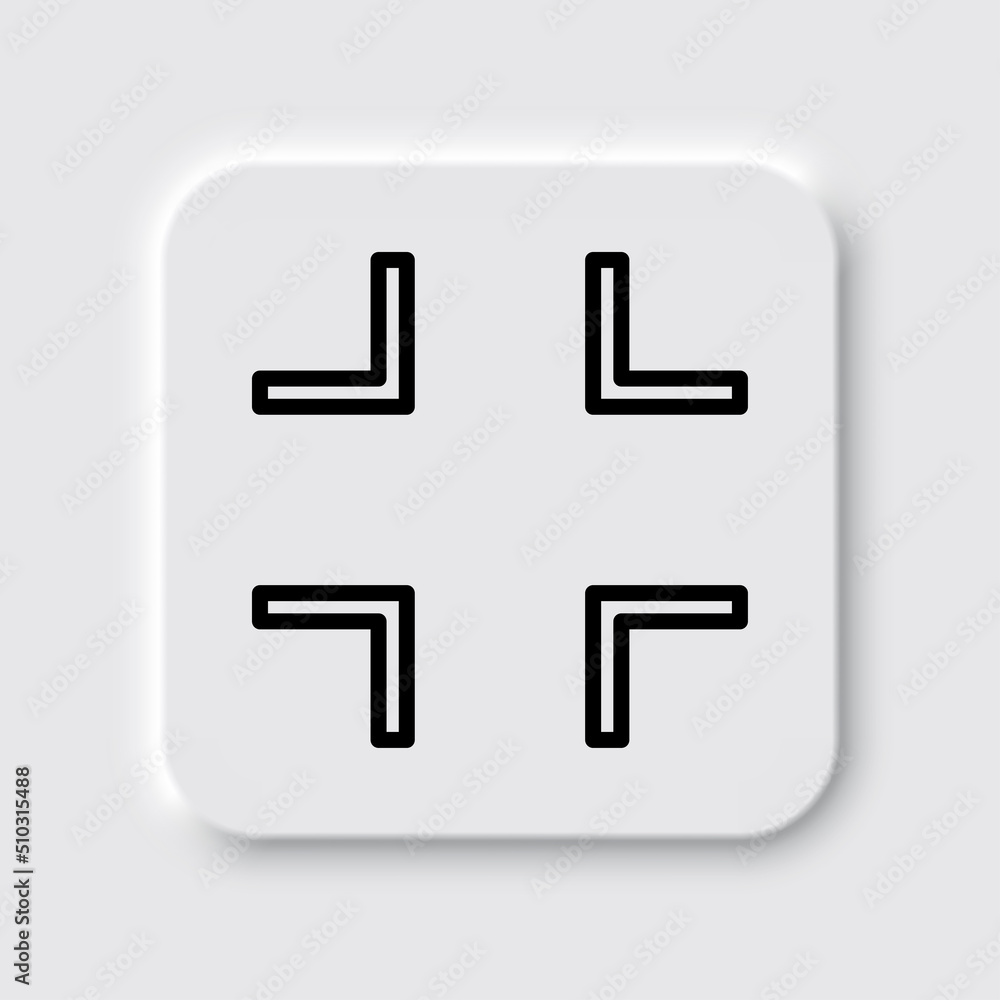Fototapeta premium Minimize full screen icon vector. Flat design. Neumorphism design.ai