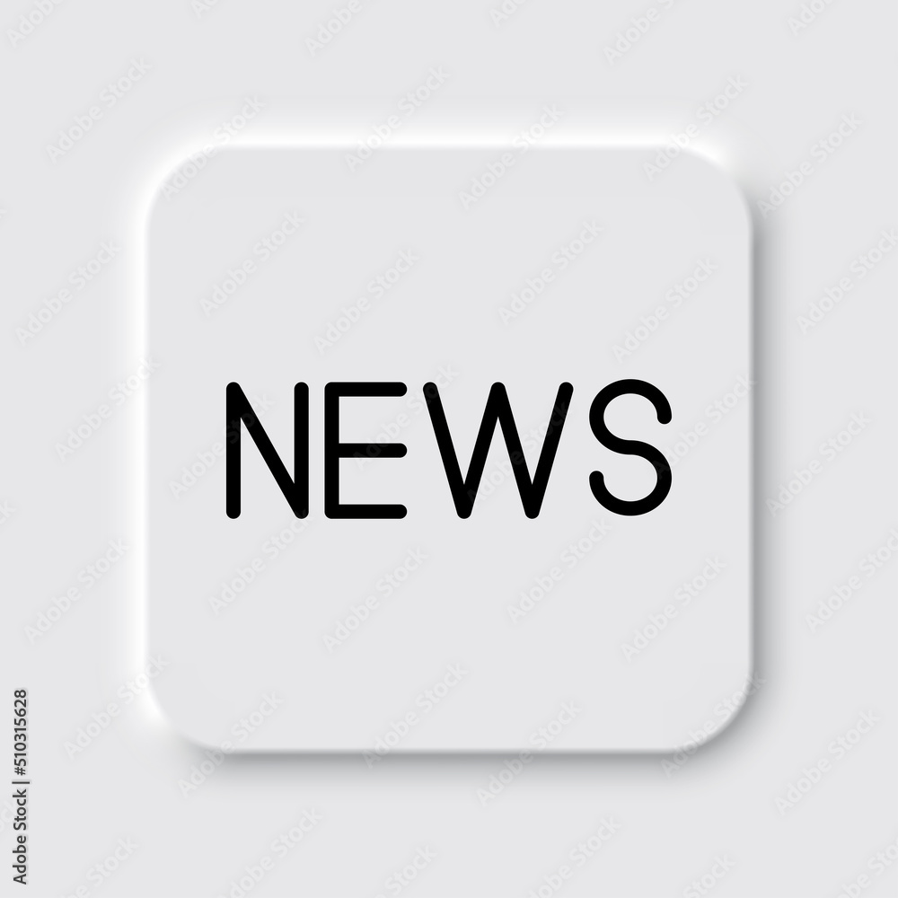 News simple icon vector. Flat design. Neumorphism design.ai News simple icon vector. Flat design. Neumorphism design.ai