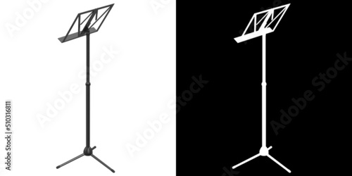 Foto 3D rendering illustration of a music stand
