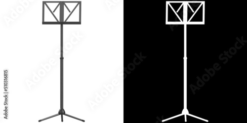 3D rendering illustration of a music stand photo