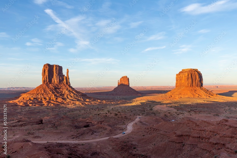 scenic view to the butte in monument valley, USA scenic view to the butte in monument valley, USA