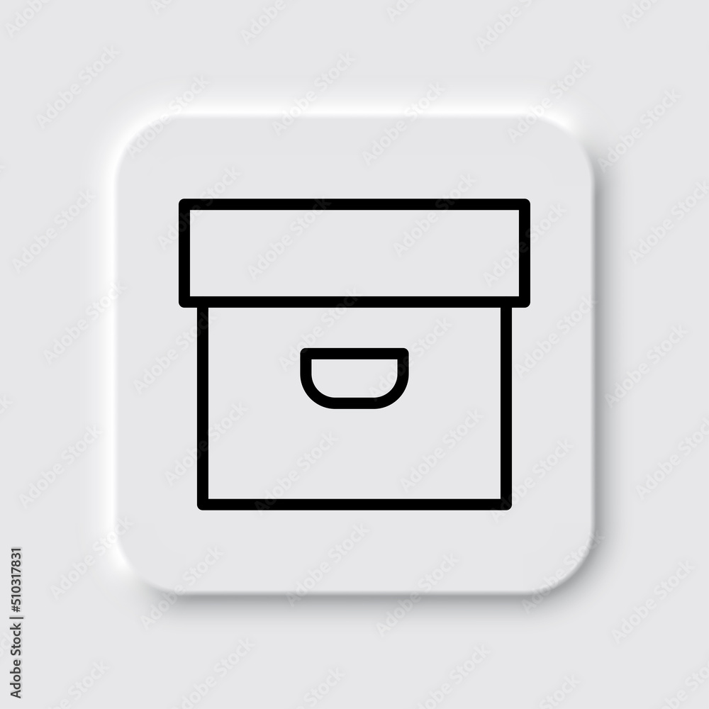 Box icon vector. Flat design. Neumorphism design.ai Box icon vector. Flat design. Neumorphism design.ai