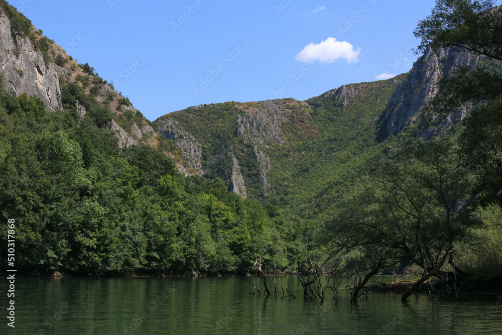 Canyon Matka in North Macedonia, the oldest artificial lake in the country