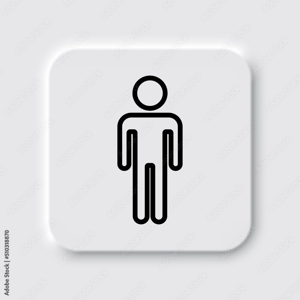 Man simple icon vector. Flat design. Neumorphism design.ai Man simple icon vector. Flat design. Neumorphism design.ai