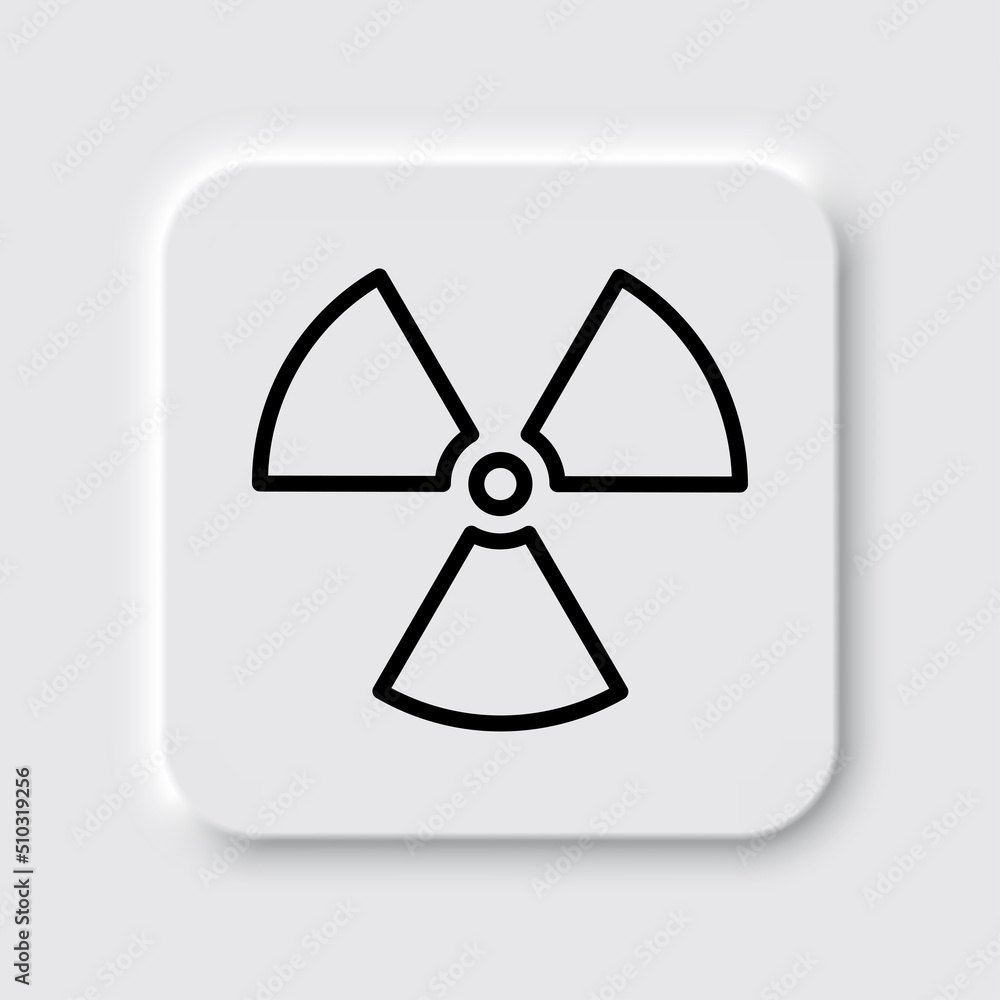 Radiation simple icon vector. Flat design. Neumorphism design.ai Radiation simple icon vector. Flat design. Neumorphism design.ai