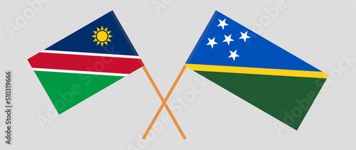 Free Download Crossed flags of Namibia and Solomon Islands. Official colors. Correct proportion - GFXLoad