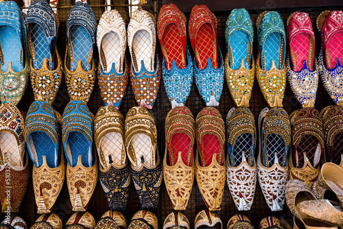 Moroccan slippers in the market