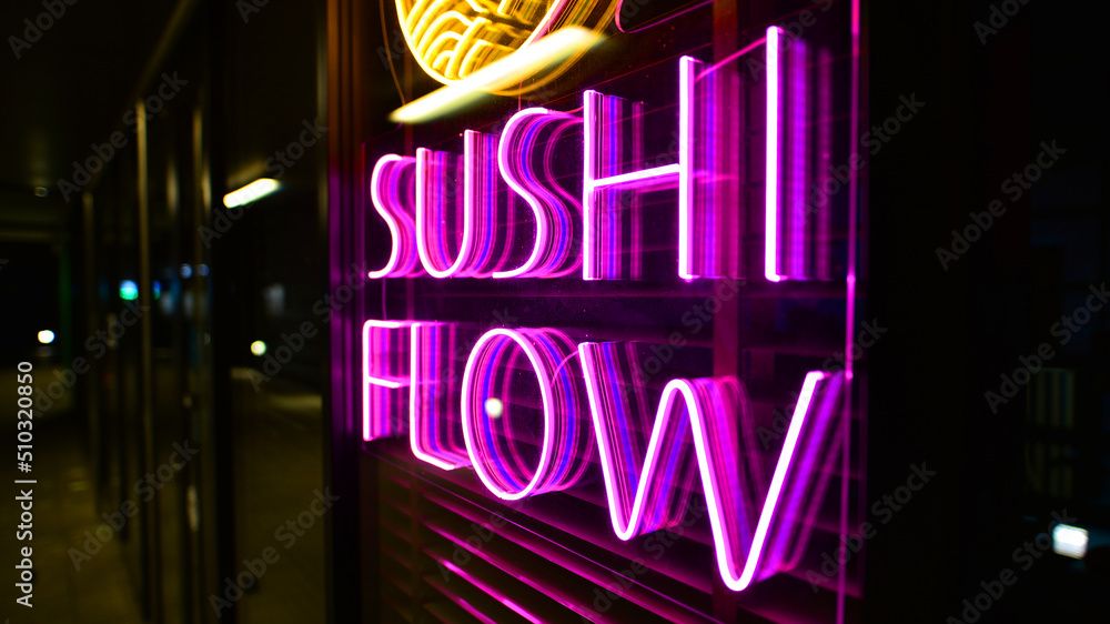  Glowing neon sign