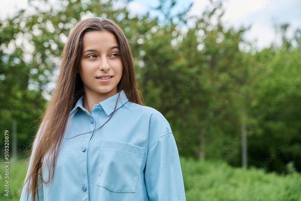 Outdoor portrait of a beautiful teenage girl 15 years old Outdoor portrait of a beautiful teenage girl 15 years old