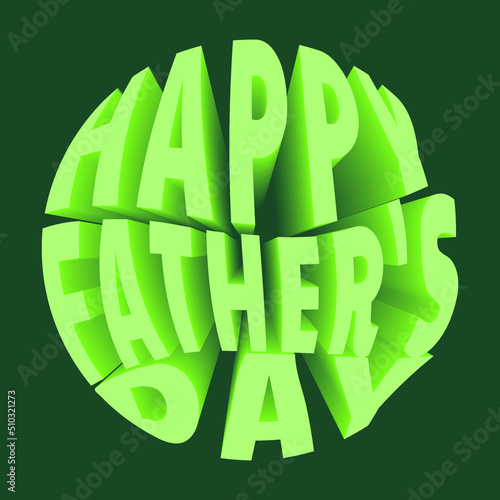 Tarjeta Happy fathers day texto 3d verde