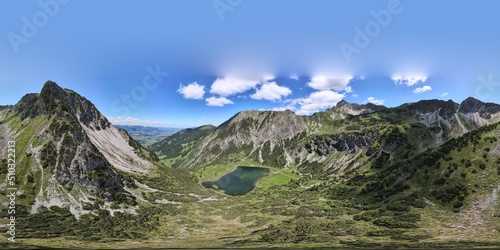 The lake in the mountains in the Oberstdorf, Tirol Alps.