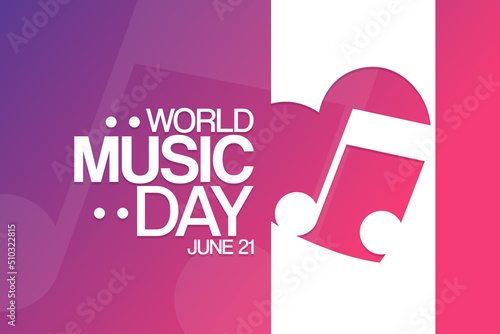 World Music Day. June 21. Vector illustration. Holiday poster.