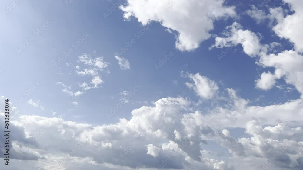 Clouds in the blue sky, unique real time video, great for skies replacement on movies Clouds in the blue sky, unique real time video, great for skies replacement on movies