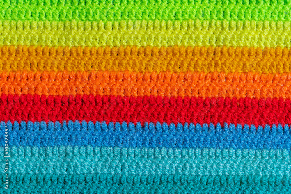 Colourful Knit Fabric Texture Closeup Material
