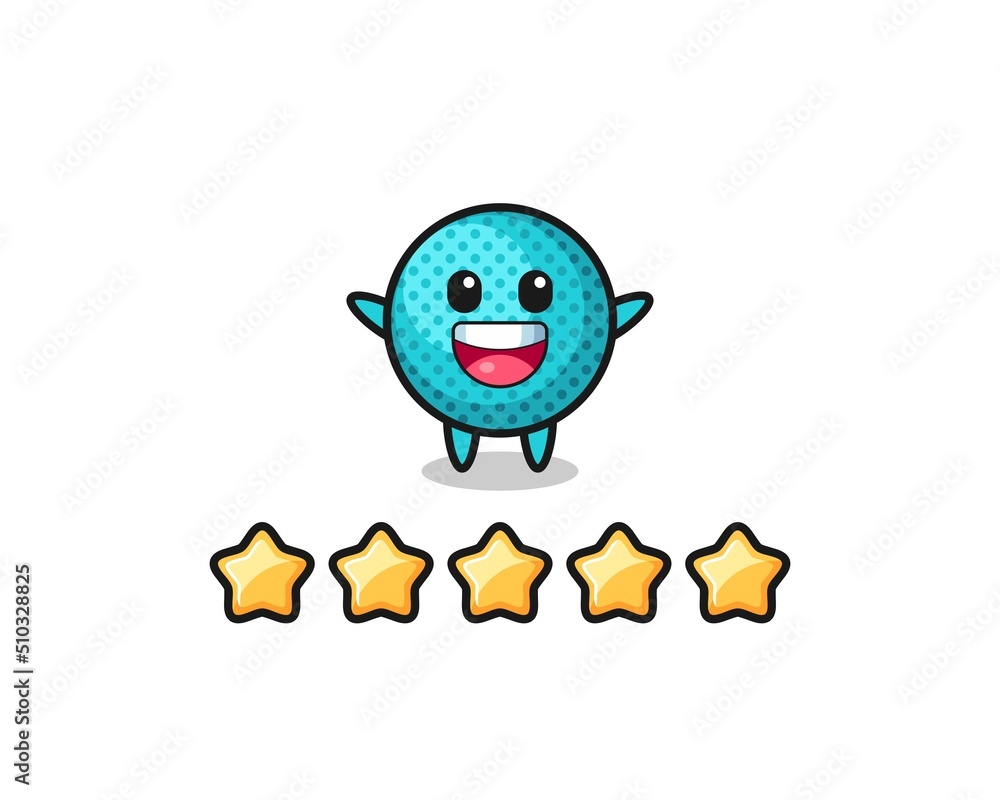 Fototapeta premium the illustration of customer best rating, spiky ball cute character with 5 stars