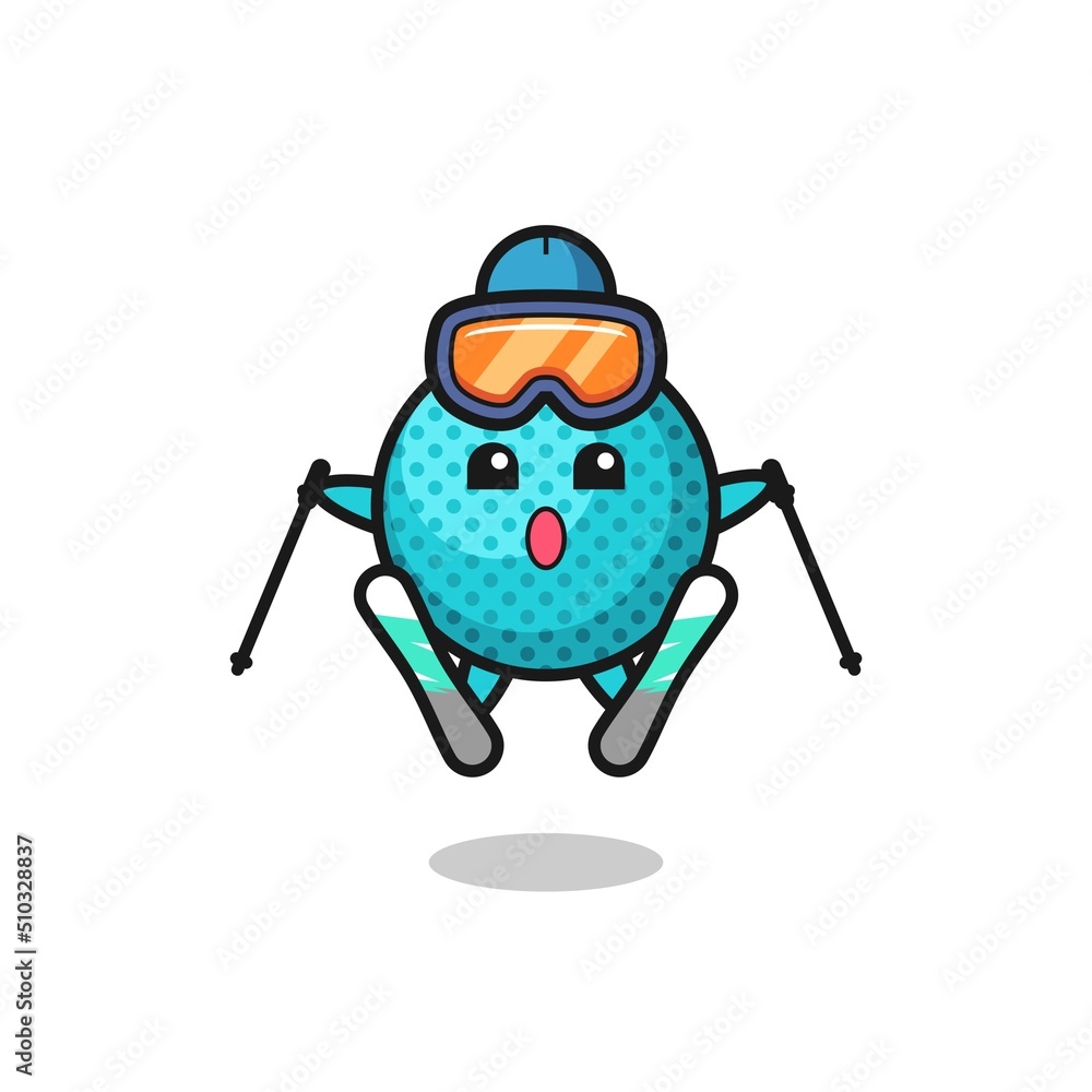 spiky ball mascot character as a ski player spiky ball mascot character as a ski player