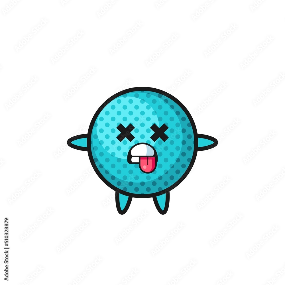 character of the cute spiky ball with dead pose character of the cute spiky ball with dead pose