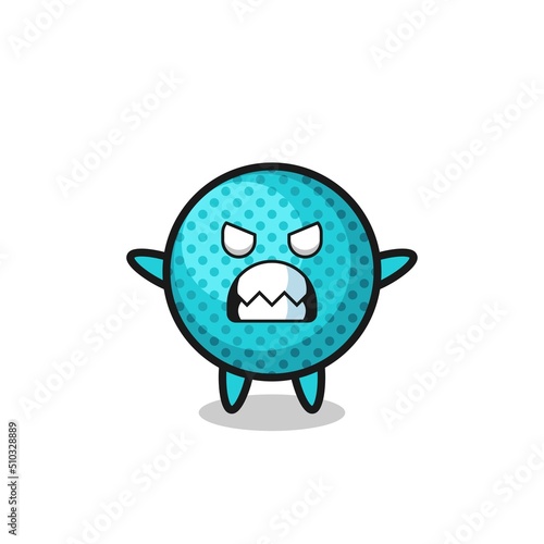 wrathful expression of the spiky ball mascot character