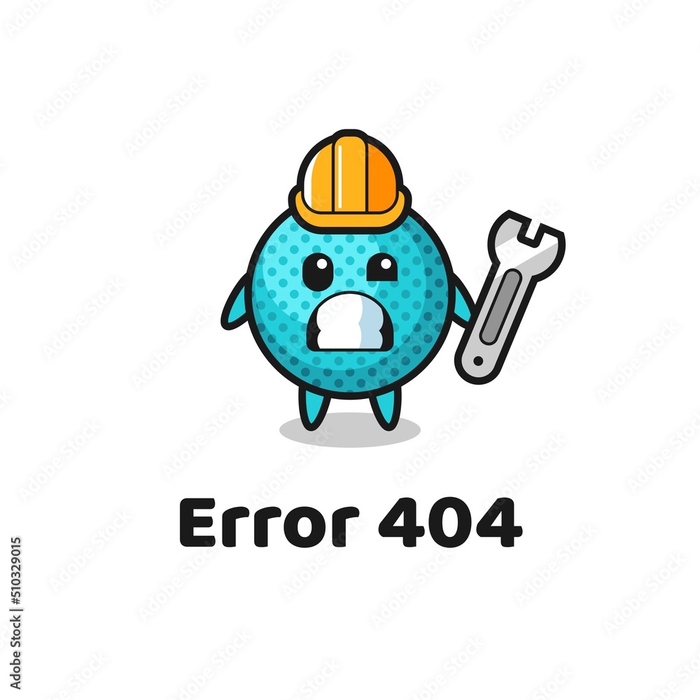 error 404 with the cute spiky ball mascot