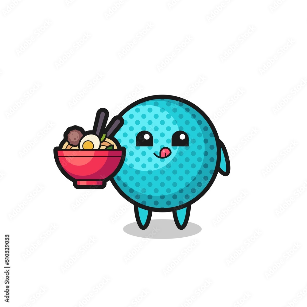 cute spiky ball character eating noodles cute spiky ball character eating noodles