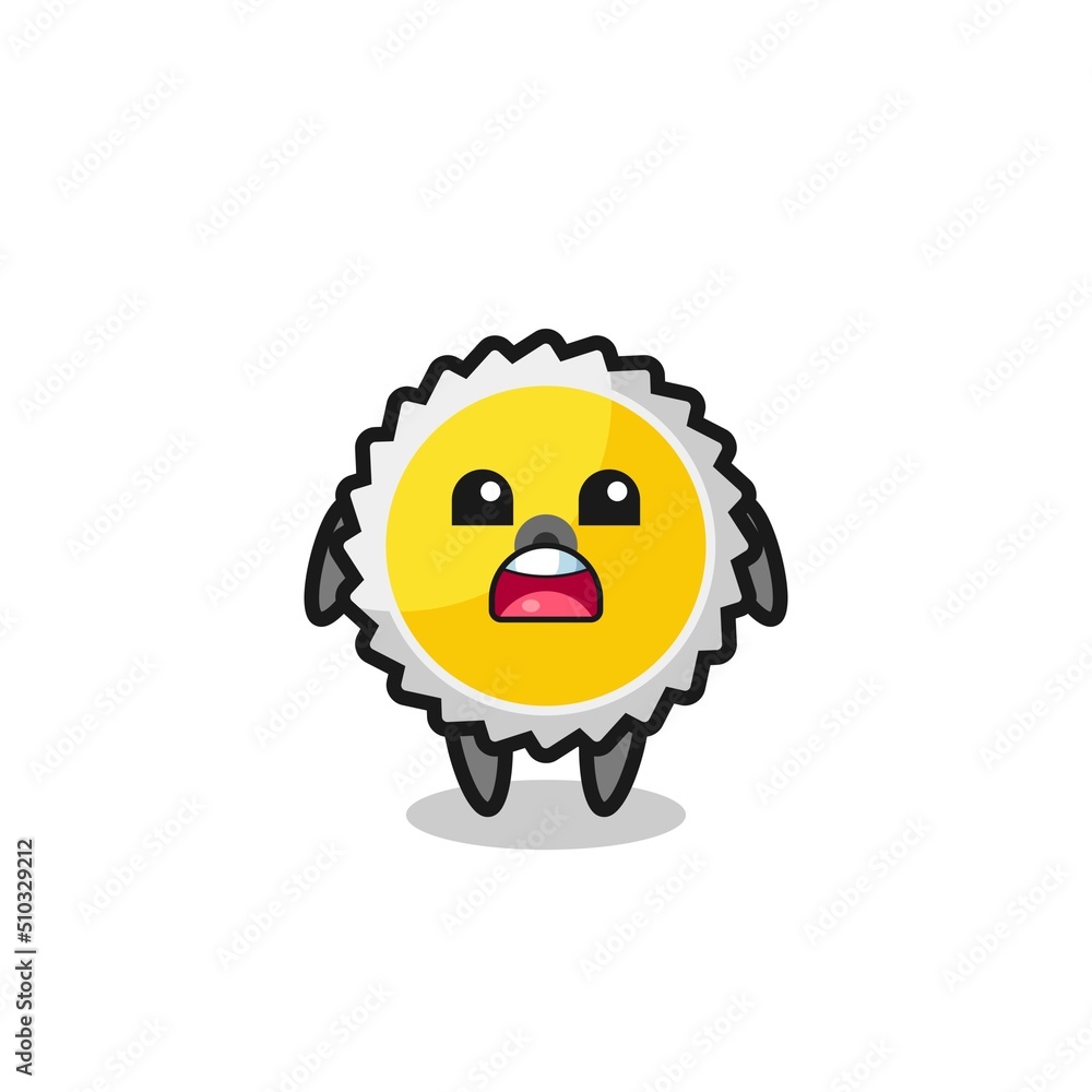 saw blade illustration with apologizing expression, saying I am sorry saw blade illustration with apologizing expression, saying I am sorry