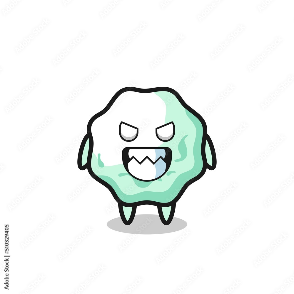 evil expression of the chewing gum cute mascot character evil expression of the chewing gum cute mascot character