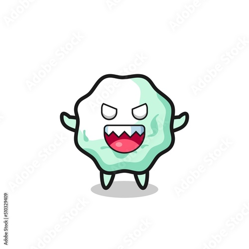 illustration of evil chewing gum mascot character
