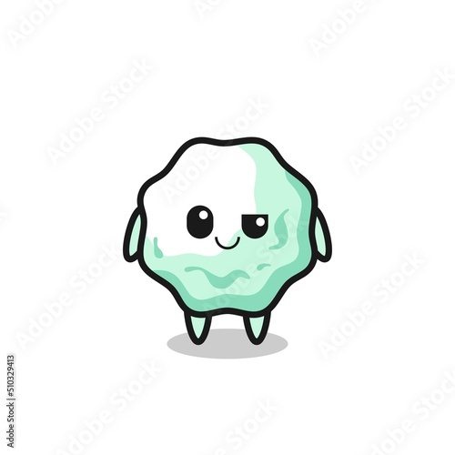 chewing gum cartoon with an arrogant expression