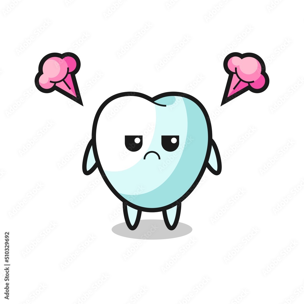 annoyed expression of the cute tooth cartoon character annoyed expression of the cute tooth cartoon character