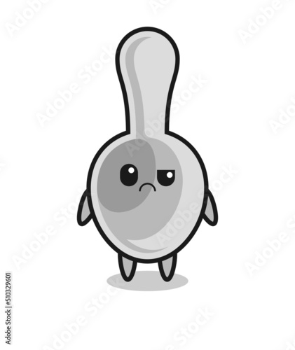 the mascot of the spoon with sceptical face