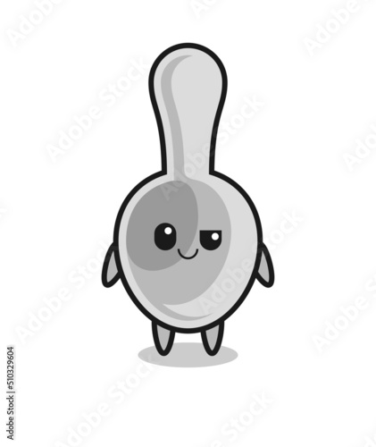 spoon cartoon with an arrogant expression