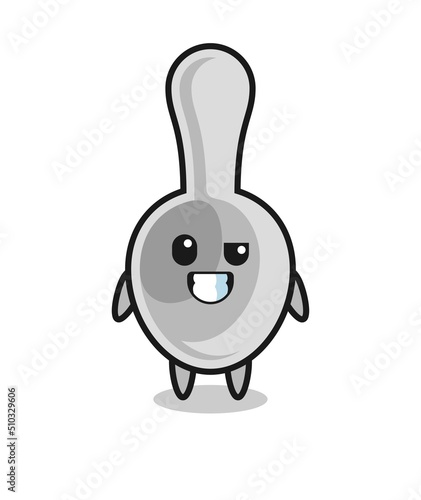 cute spoon mascot with an optimistic face
