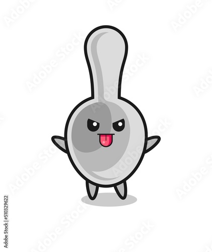 naughty spoon character in mocking pose