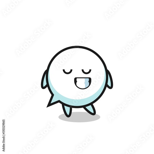 speech bubble cartoon illustration with a shy expression