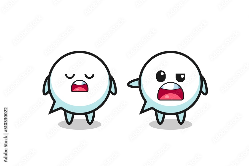illustration of the argue between two cute speech bubble characters illustration of the argue between two cute speech bubble characters