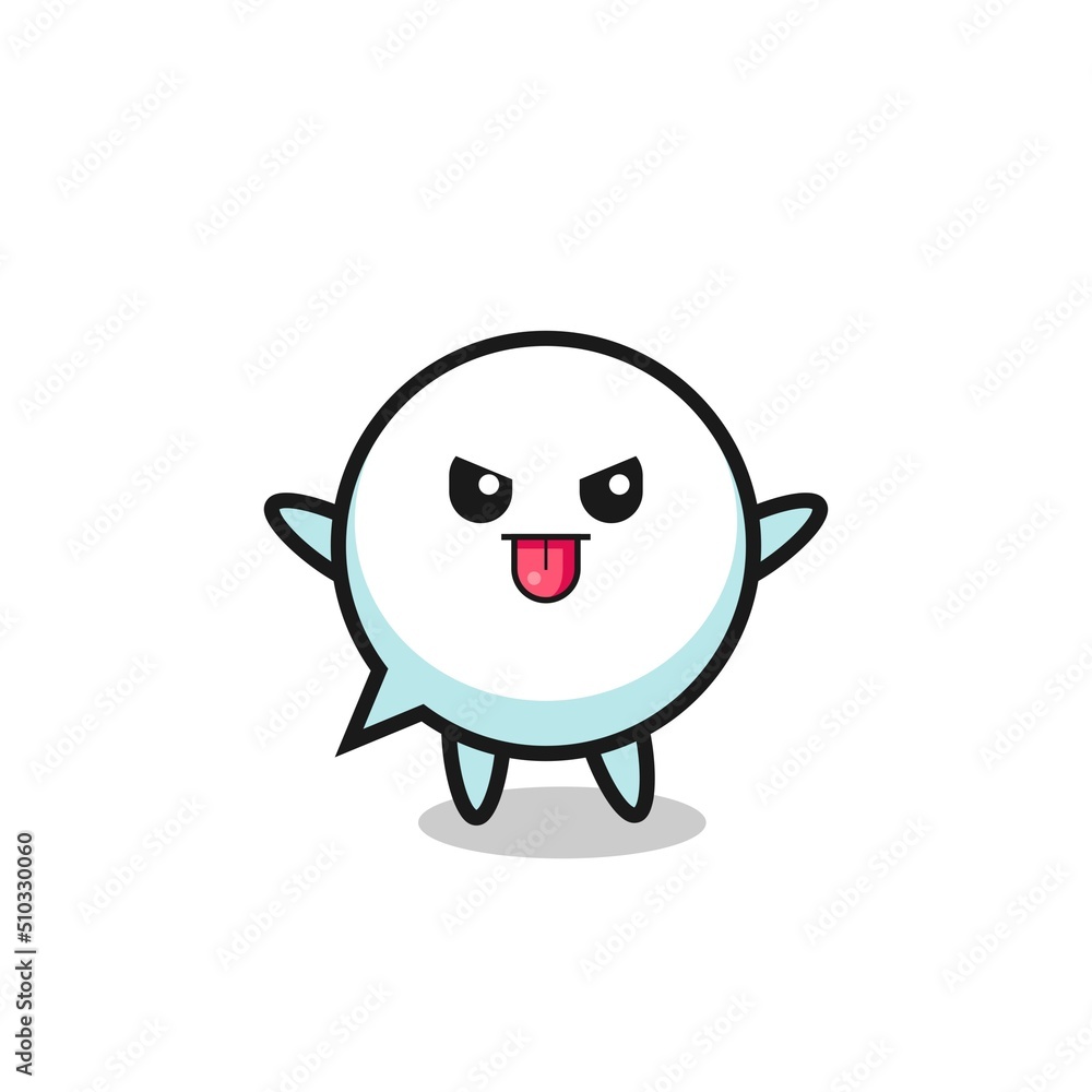 naughty speech bubble character in mocking pose naughty speech bubble character in mocking pose