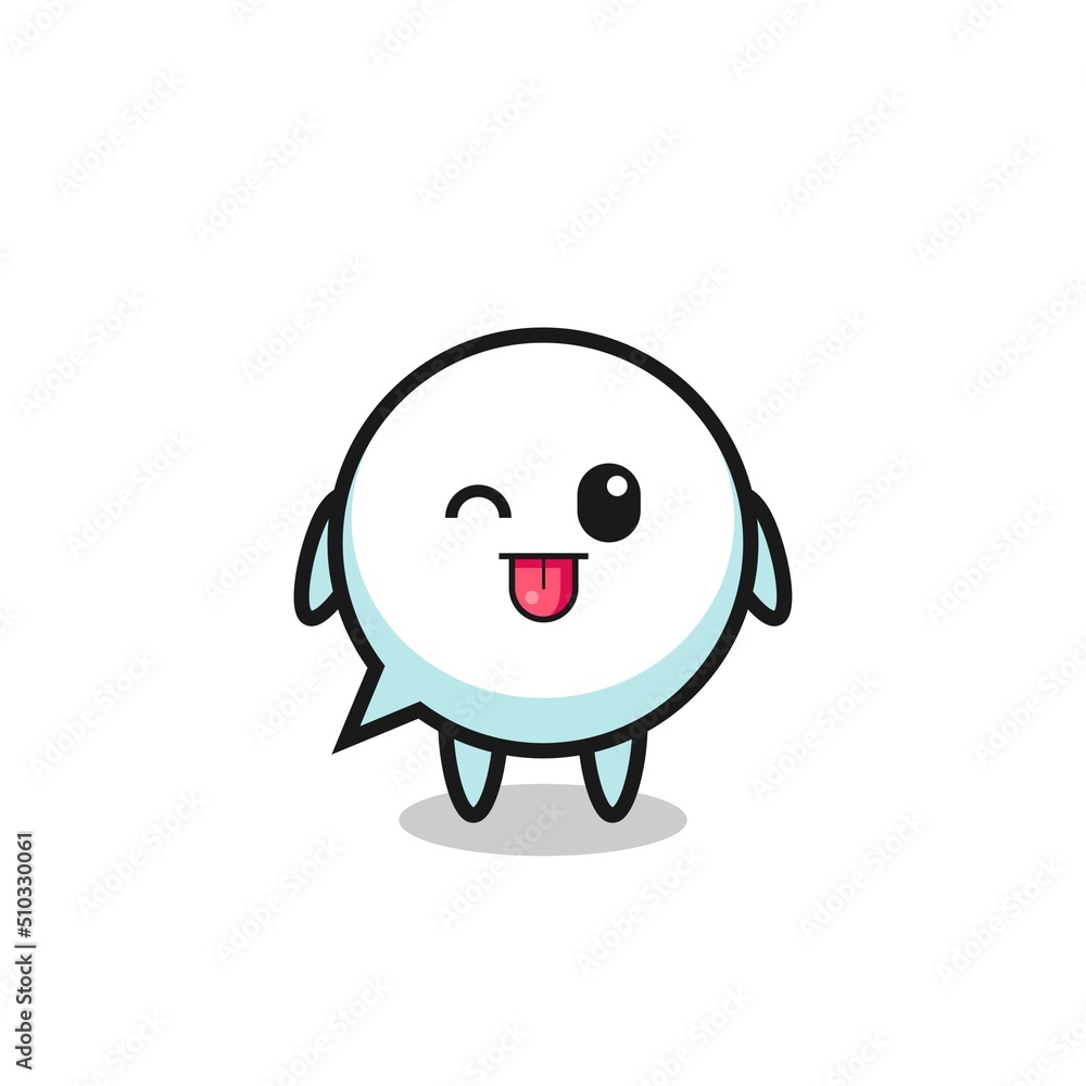 cute speech bubble character in sweet expression while sticking out her tongue cute speech bubble character in sweet expression while sticking out her tongue