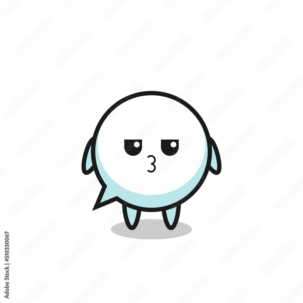 the bored expression of cute speech bubble characters the bored expression of cute speech bubble characters