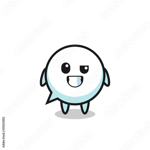 cute speech bubble mascot with an optimistic face