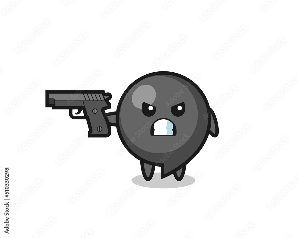 the cute comma symbol character shoot with a gun the cute comma symbol character shoot with a gun