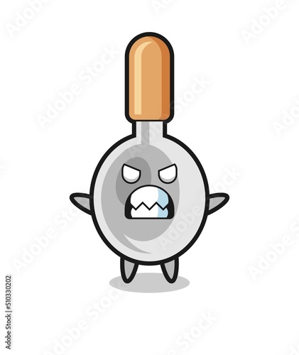 wrathful expression of the cooking spoon mascot character