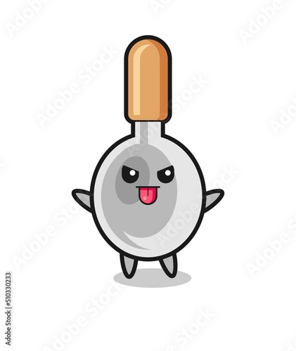 naughty cooking spoon character in mocking pose