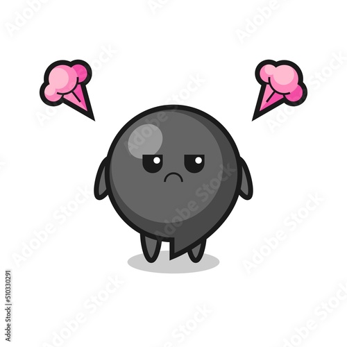 annoyed expression of the cute comma symbol cartoon character