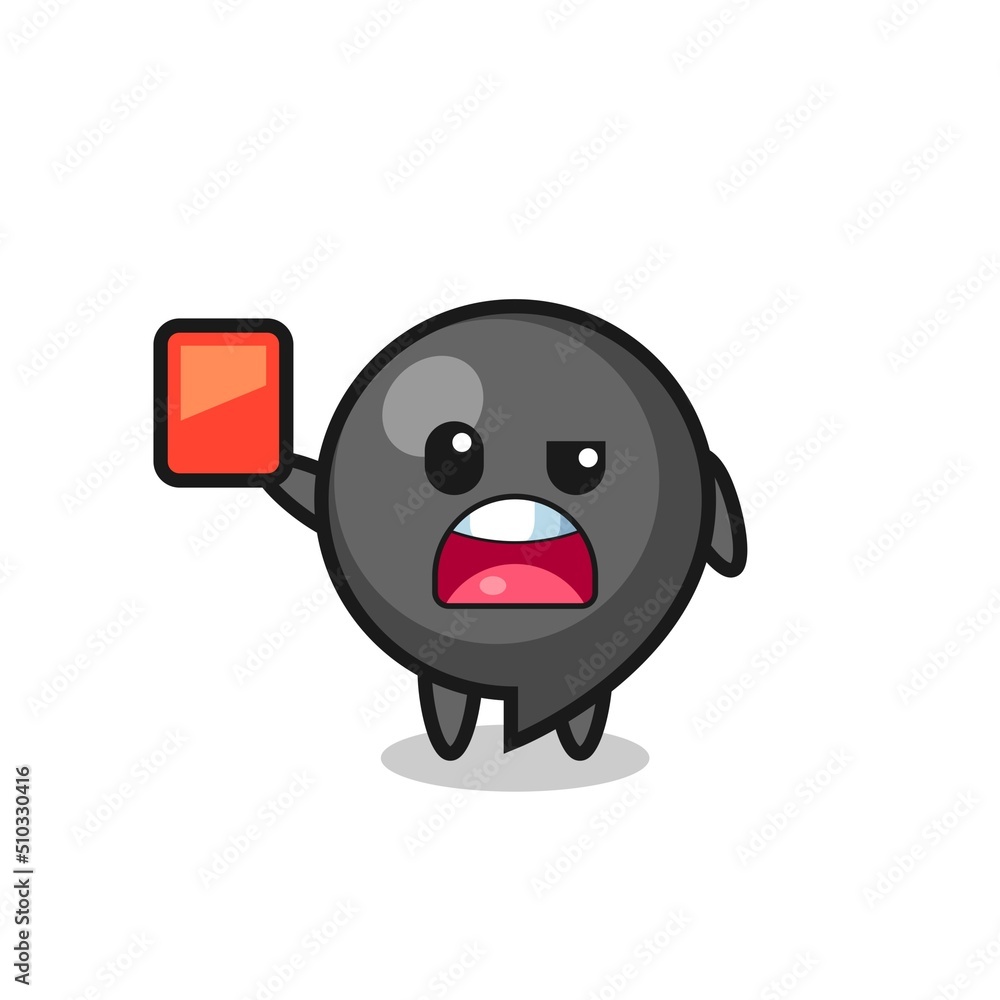 comma symbol cute mascot as referee giving a red card comma symbol cute mascot as referee giving a red card